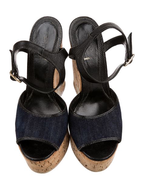 fendi sandala|Fendi denim sandals.